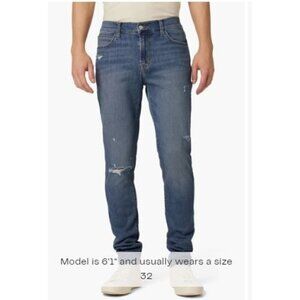 Hudson Mens Ace Med Wash Mid Rise Distressed Skinny Jeans Sz 32 x 32 New